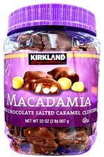 Kirkland Signature Macadamia Caramel Clusters 32 Ounce Jar EXP 03/2026