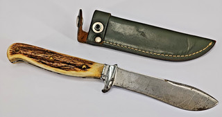 Jagdmesser Jagd Messer Linder Solingen Forstnicker echt Horn feststehend #J027