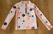 Rufflebutts Pink Floral Rashguard Swim Top 6 EUC Long Sleeve
