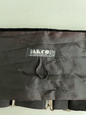 Vintage velvet Cummerbund AKCO Black 4 Pleat Made In England