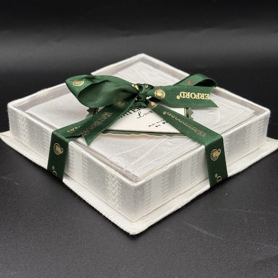 Waterford Chelsea Pearl 3 conjuntos de 4 guardanapos de coquetel de linho em caixa novo em folha *RARO - Imagem 2 de 4