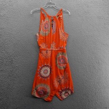 Floreat Anthropologie Halter Dress 2 Orange Boho Women Summer Rayon Blend Lined