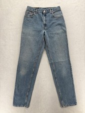 Vintage Levi's 550 Relaxed Tapered Jeans Juniors 11 Long Blue High Rise USA 90s