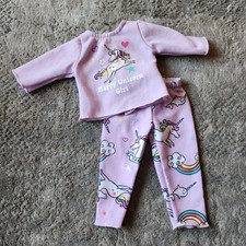 Ropa para muñeca Dollie and Me 18" rosa unicornio top y pantalones se adapta a muñecas American Girl