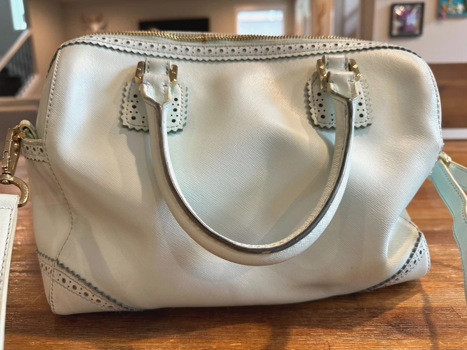 CARTERA ROBINSON Tory Burch azul claro con correa desmontable Foto 3 de 4