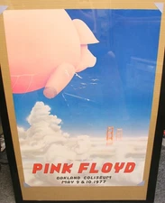 First Printing Pink Floyd May 9 -10, 1977 Oakland Coliseum Bill Graham Poster