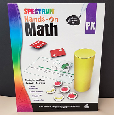 Spectrum Hands-On Math Prekindergarten PK Kit w/ Dry-Erase Pen