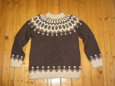 ██ Stobi Denmark Herren Damen Pullover Gr. L, Norweger, 100% Lopi-Schurwolle ██