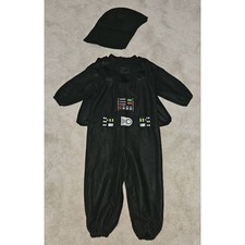Darth Vader Star Wars Halloween Costume Toddler 3T-4T Rubie's Jumpsuit Headpiece
