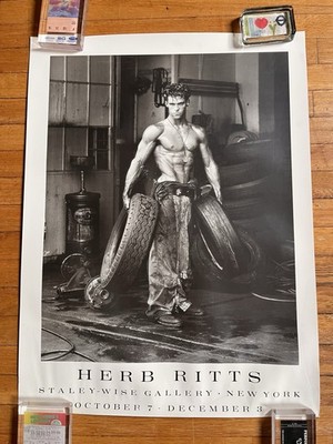 VINTAGE Herb Ritts Fred with Tires Poster Stanley-Wise Gallery New York 1984