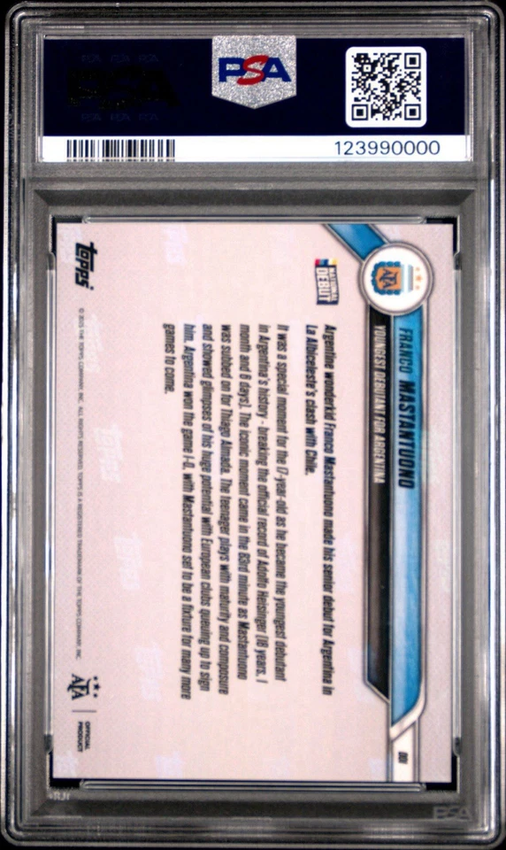 Franco Mastantuono * PSA 10 * 2024 Topps Ahora Argentina Debut Real Madrid RC Foto 2 de 2