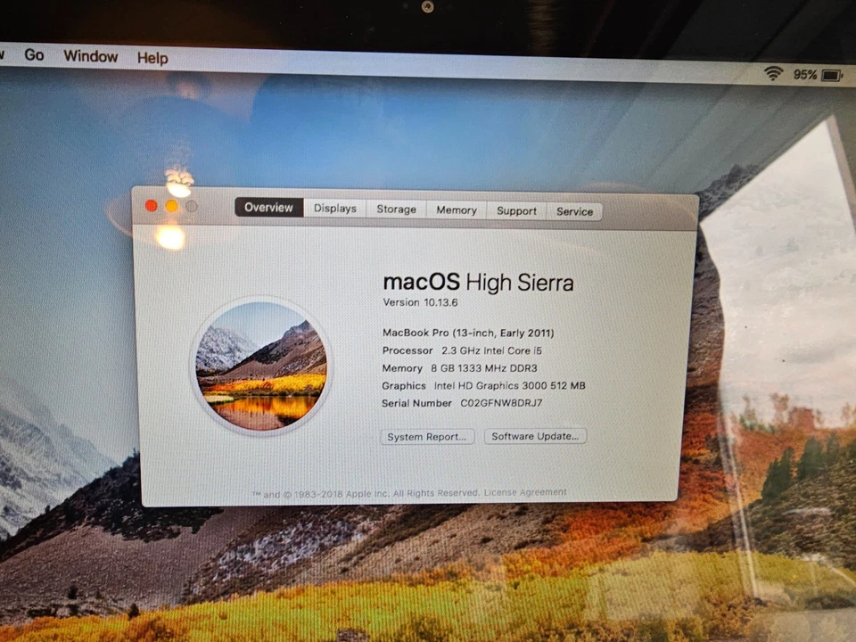 13" Apple MacBook Pro A1278 13" Early 2011 2.3GHz Core i5 8GB 128GB High Sierra - Image 2 of 4