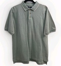 Vtg Givenchy Activewear Men M Sage Green Short Sleeve 100 Cotton Polo Flaw See