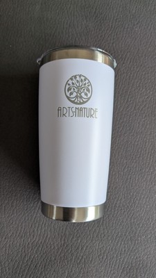 Arts-Nature Edelstahl Kaffeebecher To Go, 590ml, weiß, Neu OVP