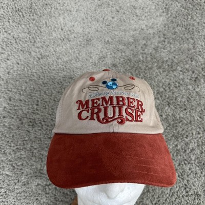 Disney Vacation Club Hat Cap Strap Back Tan Red Member Cruise 2016 Mens