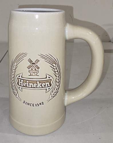VTG Heineken Beer Stein Tall Mug Ceramarte Windmill Design Made in Brazil 20oz