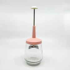 Vintage Federal Housewares 1960s Blush Pink Glass Food Chopper Nut Chopper Retro