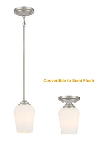 Minka Lavery 4921 Shyloh 1 Light 5"W Vantage Convertible Mini - Coal - Picture 2 of 7