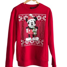 Disney Mickey Mouse NWT Christmas Sweatshirt Size Medium Holiday Red