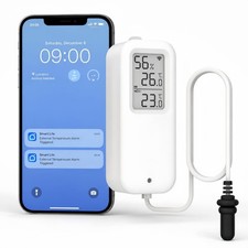 WiFi Freezer Alarm Thermometer, 1 Pack with App Alerts Fridge Temperature M...