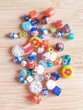 TAUSENDBLÜTEN 50 x Bunte Millefiori Glasperlen ♥ zum Basteln/Schmuckherstellung