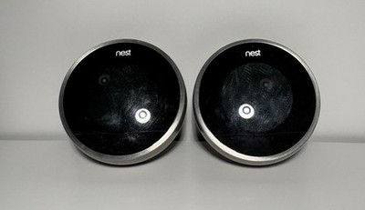 Google Nest Thermostat Model: A0013, Black & Silver For Parts or Repair!