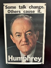 original 1968 Hubert Humphrey Change Political Poster 22.5x34 - Ultra Rare!