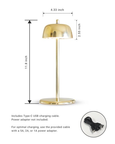 Cordless LED Table Lamp with 3-Level Brightness, Dimmable, Rechargeable Batte... - Picture 8 of 8