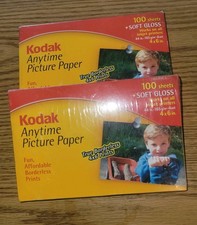 Kodak Anytime Picture Paper Soft Gloss 4x6 100 Sheets Factory Sealed TWO Boxes