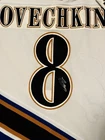Washington Capitals Ovechkin #8 Autographed White Blue NHL Hockey Jersey
