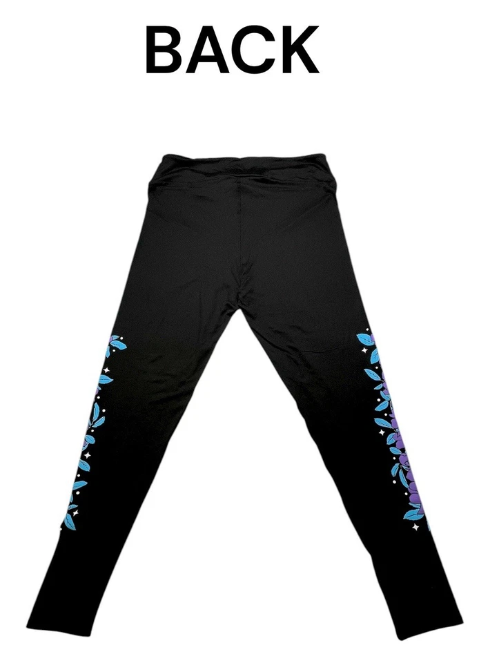 LuLaRoe Leggings TC2 Tall Curvy 2 Floral PURPLE Unicorn STARS Colorful Flower - Image 3 of 4