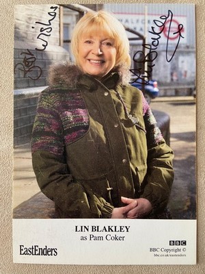 Lin Blakley Eastenders als Pam Coker handsignierte Foto Cast Karte 220