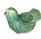 Vintage Mccoy Pottery Aqua Turquoise Singing Bird Planter USA Mark