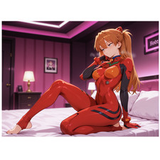 ASUKA LANGLEY EVANGELION 6" STICKER DECAL JAPANESE MOTORSPORT CAR WAIFU ANIME