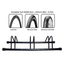 3-Bike Freestanding Floor Rack – Compact Steel Loop Bicycle Stand for Garage