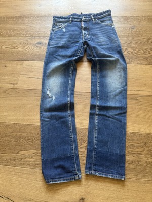 Dsquared 2 Jeans Blau Herren 42 Vintage Straight Jeans Weiß Rippe