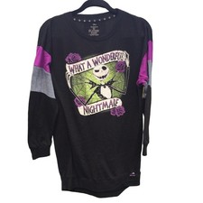 Disney sleepwear M sweater night gown black purple nightmare before Christmas