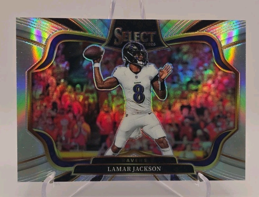 Panini Select 2025 Lamar Jackson Silver Field Level Prizm #461 Baltimore Ravens