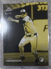 Topps Black & White 2025 Gunnar Henderson #050 Yellow 31/75 Orioles Baseball