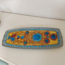 PLAT OBLONG EN FAIENCE JEAN CLAUDE TABURET HB QUIMPER