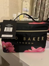 Image of Ted Baker London Beautiful Black Floral New Vanity Case Only NO CONTENT