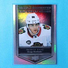 2019-20 UD Tim Hortons Highly Decorated #HD-2 Patrick Kane - Chicago Blackhawks