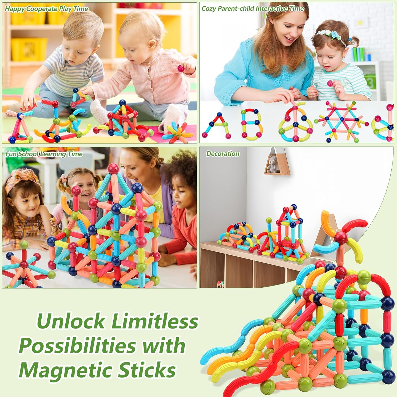 Magnetic Building Block STEM Toy Montessori Game for Kids Age 3-5 | eBay