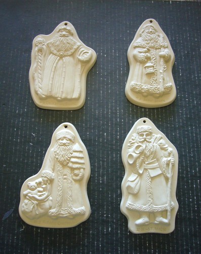 HTF BROWN BAG COOKIE MOLD SET OF 4 OLD WORLD SANTAS 1,2,3,4 - TERRIFIC CONDITION