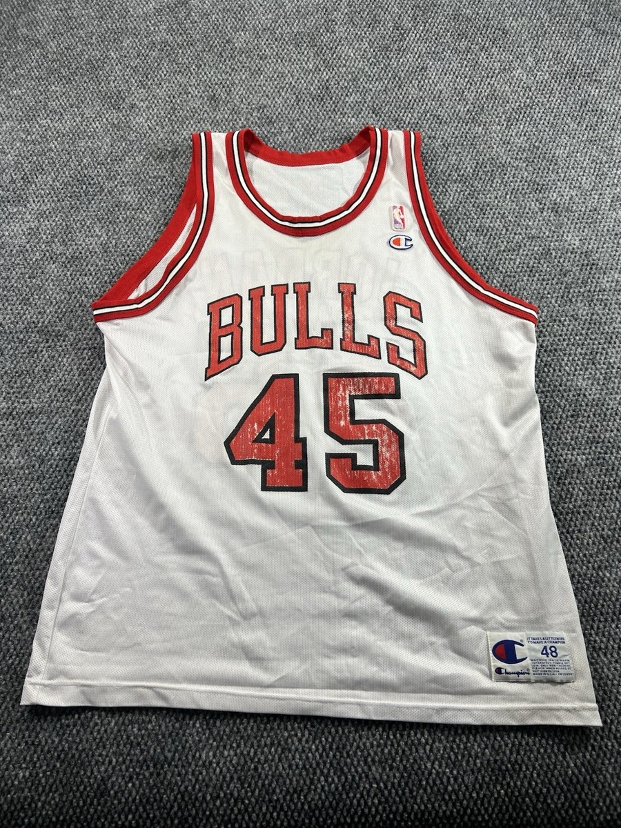 Vintage Michael Jordan #45 Champion Chicago Bulls Jersey White