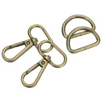 "Drehbarer Karabinerhaken, Push-Gate-Karabinerverschluss Mit D-Ringen (1\" Bronze)"