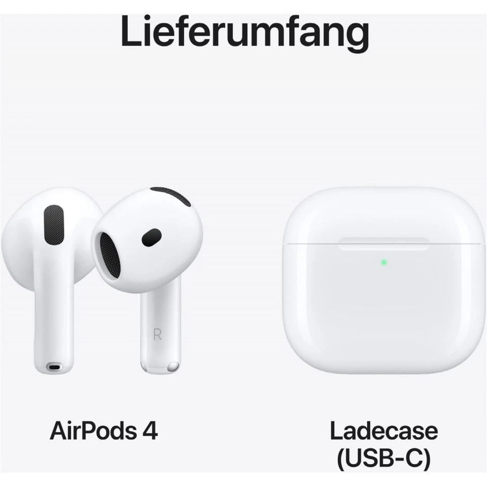 Apple AirPods 4 True Wireless Headset weiß Earbuds Bluetooth Kopfhörer WOW! - Bild 3 von 4