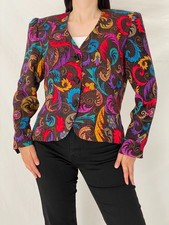 90s Anne Crimmins Umi Collections Paisley Rayon Blazer Statement Jacket L