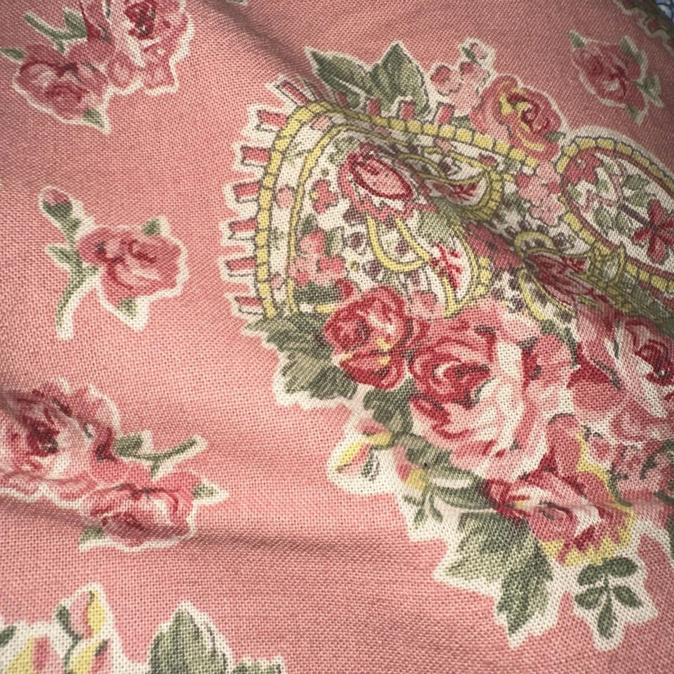 Edredón vintage Tommy Hilfiger Cabbage Rose rosa amarillo floral completo/queen usado en excelente estado Foto 4 de 4