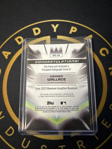 Béisbol Topps Inception 2023 Cayden Wallace automático/50 - Imagen 2 de 2